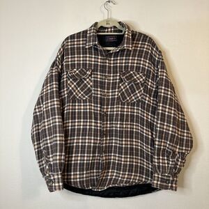 Wrangler Mens Shirt Jacket Plaid Lined Flannel Barn Coat Chore XL